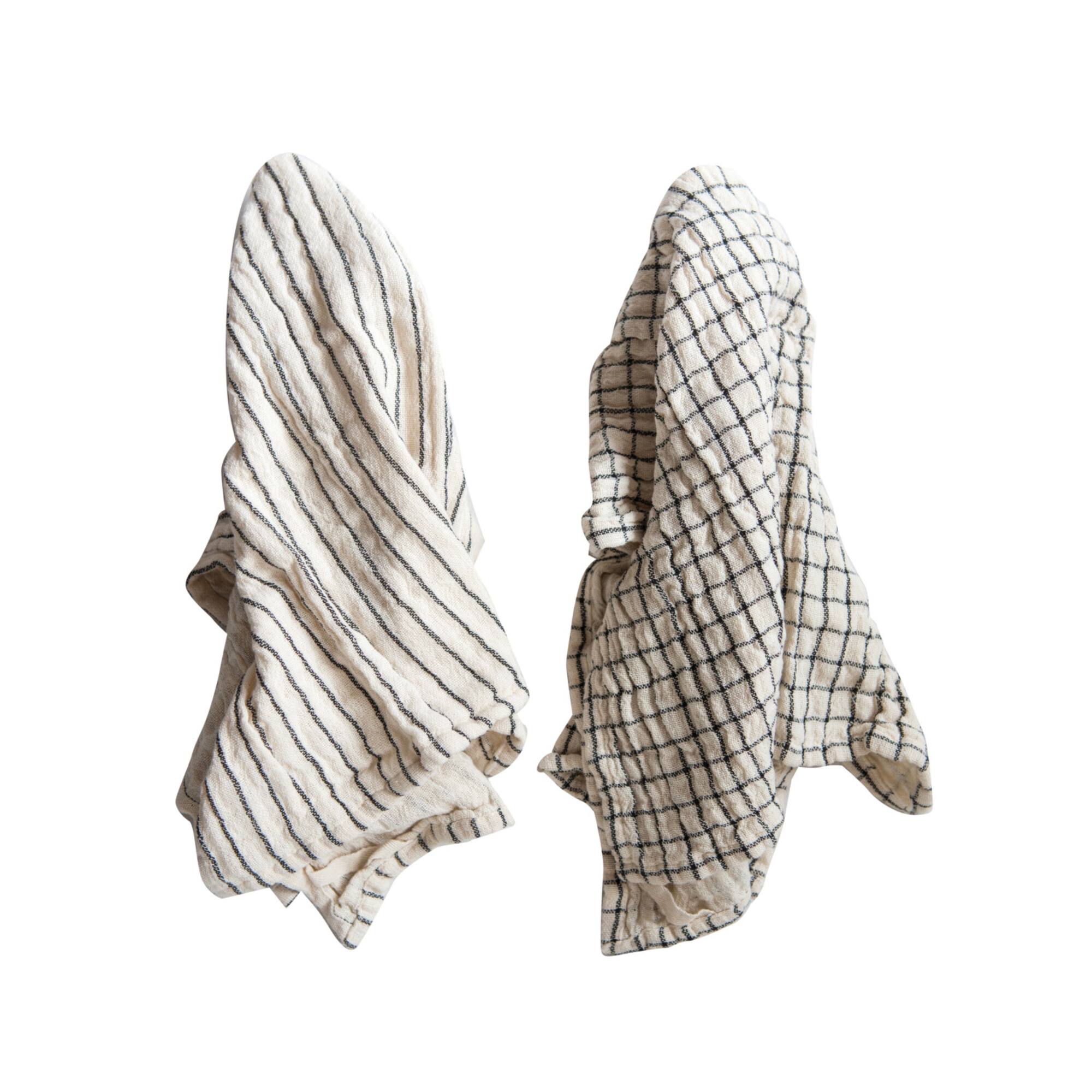 Hello Honey® 28" White & Black Cotton Tea Towel Set